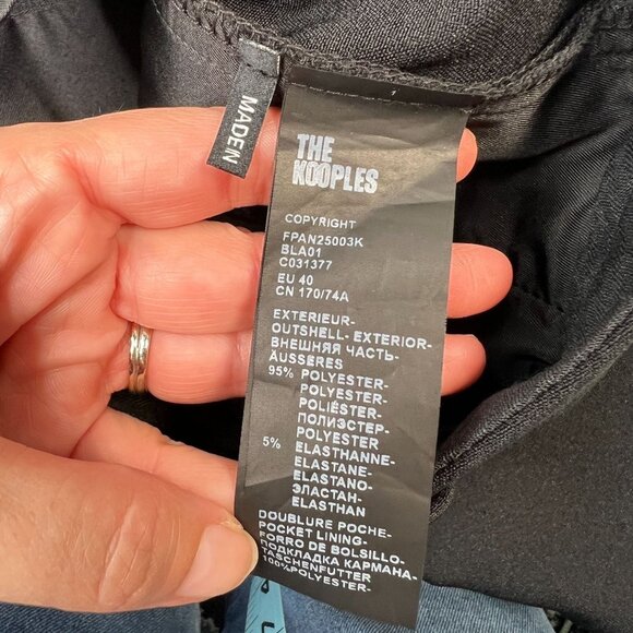 NWT The Kooples Classic Crepe Stretch Dress Pants Professional Black FR 40 US 8 - Picture 10 of 12